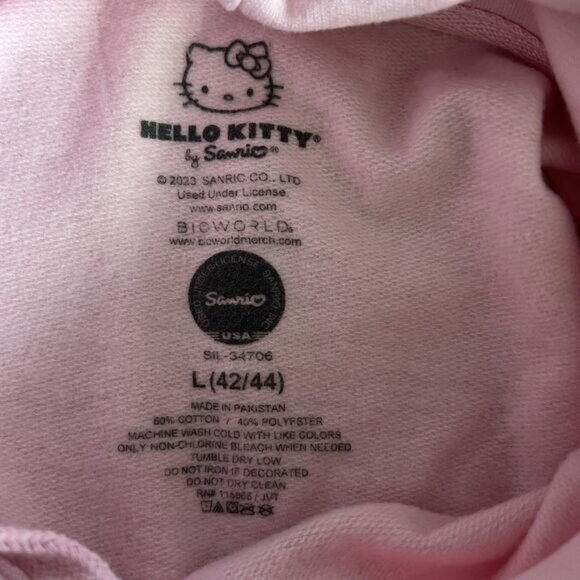 Hello Kitty Hoodie Womens Large Rainbow Graphic Pullover Sweatshirt Sanrio Cat - Picture 7 of 14